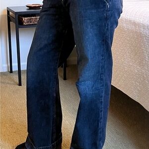 Women’s wide leg Jeans in Deep Blue.  Petite!!